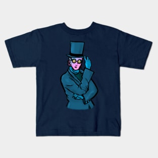 Time Traveler in Top Hat Kids T-Shirt